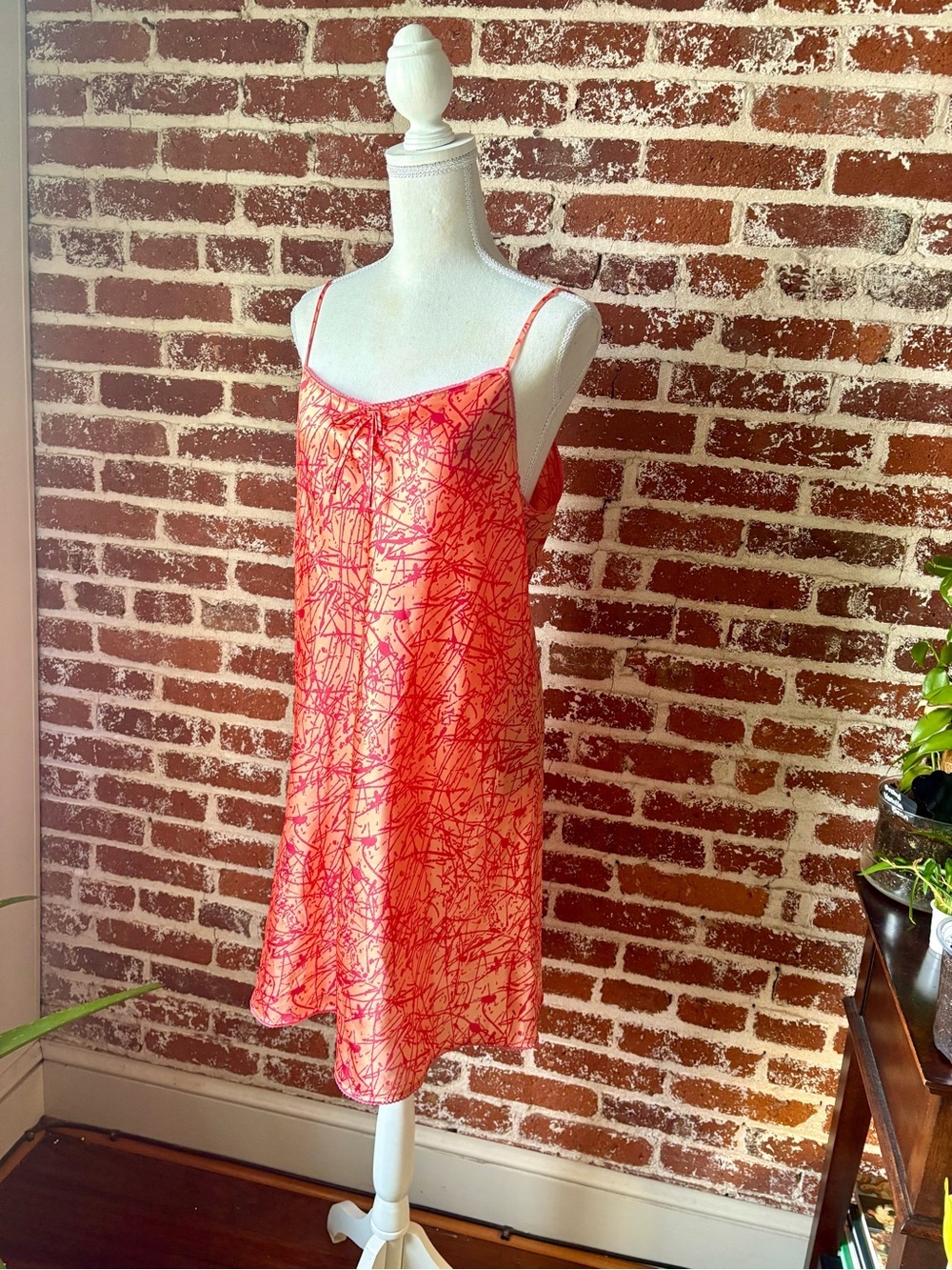 Y2K Jaclyn Smith Peach/Pink Slip Dress - Picture 3 of 7